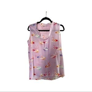 Marc Jacobs Silk Swan Sleeveless Top